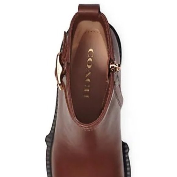 COACH Lacey Leather Lug-Sole Ankle Boots - Picture 4 of 6